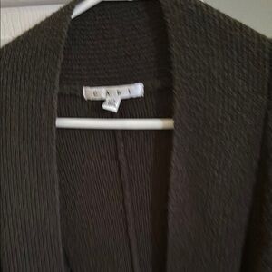 CAbi green Textured Knit Poncho Sweater